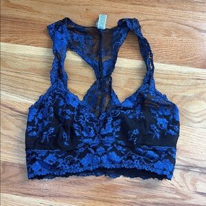 Lace Bralette in Blue and Black